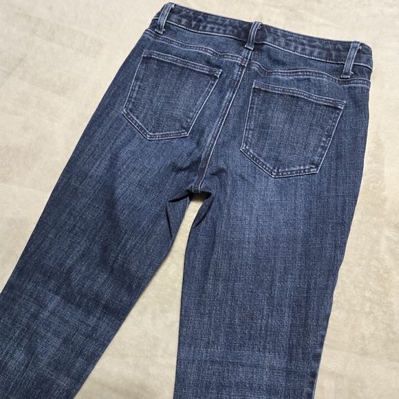 Talbots Dark Blue Straight Leg Jeans Womens Sz 4P(28) Florence Wash Blue Denim - Picture 2 of 9